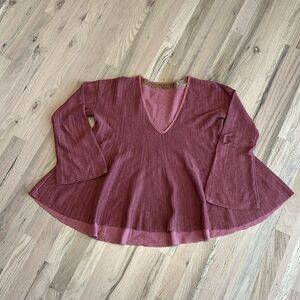 Free People Bell Sleeve Blouse